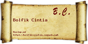 Bolfik Cintia névjegykártya